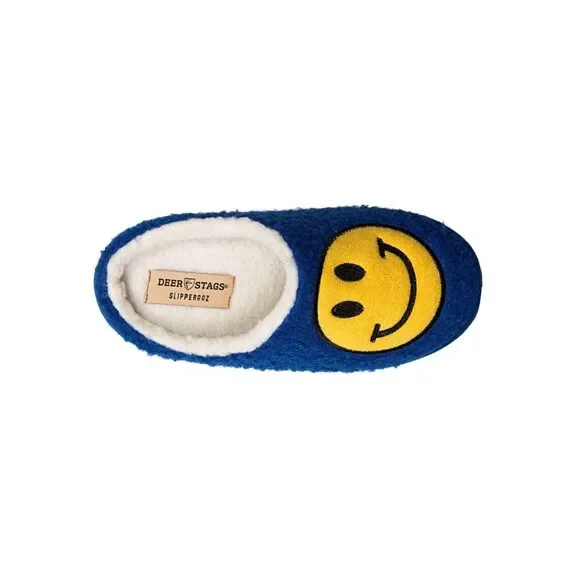 DEER STAGS Smiley Slippers Mens 9 M Blue Memory Foam Indoor Outdoor Shoes NWB - Picture 2 of 16